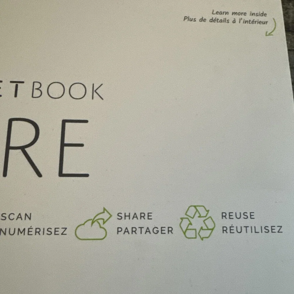 Rocketbook Core Smart Notebook - Reusable, Black, Dot Grid/Lined Pages
